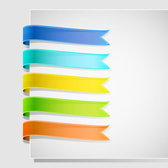 set of ribbons on white background