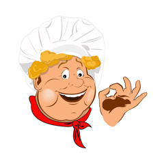 Funny Chef.Best food for gourmet.Vector