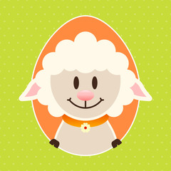 Easter Sheep Eggframe Dots Green