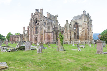 ruins of Melrose Abbey, Scottish Borders, Scotland