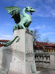 Fototapeta na wymiar Ljubljana Dragon Bridge