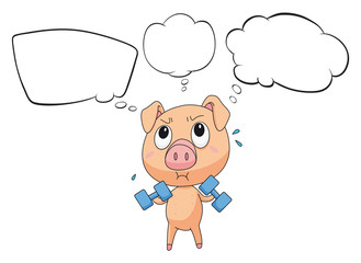 A pig with empty callouts