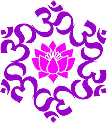 OM - AUM - Lotus Mandala -Buddhistisches Symbol