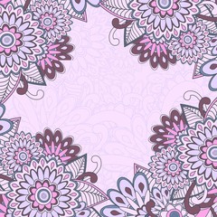 Seamless paisley background with text space