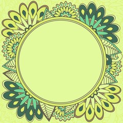 Abstract paisley background with text box