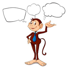 A male monkey with empty notes