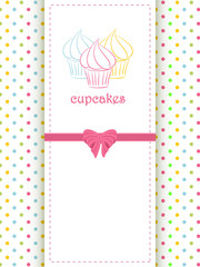 cupcake polka dot background and panel