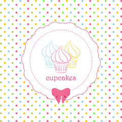 cupcake polka dot background
