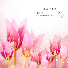 Happy Women's Day background with tulip flowers.
