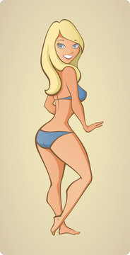 Beautiful summer beach woman