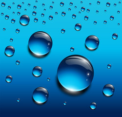 Water drops blue