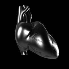 3d rendered illustration - metal heart