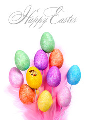 Obraz na płótnie Canvas Szczęśliwego dekoracji Wielkanoc