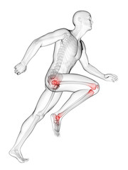 3d rendered illustration - runners joints