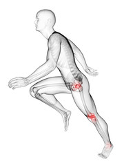 3d rendered illustration - runners joints