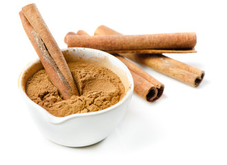Cinnamon sticks and meal