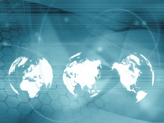 world map technology style