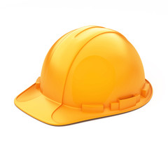 Isolated Orange Helmet for Builder on White Background
