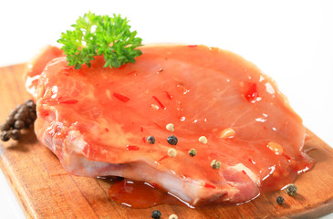 Pork chop in spicy glaze