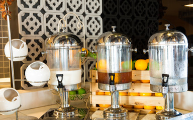 Fruit juice on buffet table