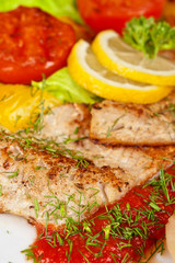 Tasty fish pike perch fillet