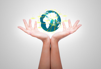 Two hands isolated on white background