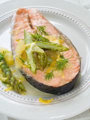 Steamed salmon