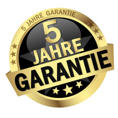 Button mit Banner " 5 JAHRE GARANTIE "