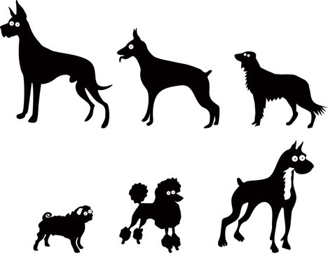 Set of Dog Silhouettes