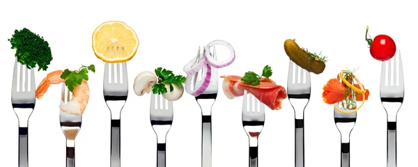 Keuken foto achterwand Eten Eten op vorken