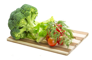 Fototapeta na wymiar Brokoli i pomidor