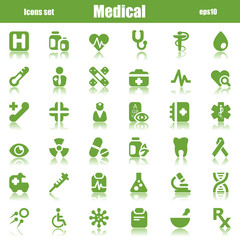 medical icons green reflex