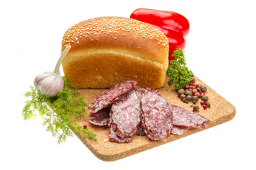 Fresh ripe salami
