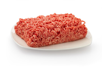 minced meat isolated on white background