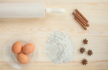 Ingredients for baking cakes