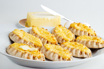 Traditional finnish baked food , karelian pasties