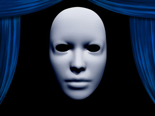 human face mask and curtains