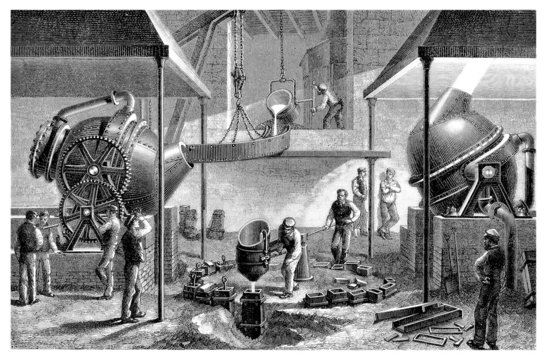 Steel Factory_Fabrication de l'Acier - 19th century