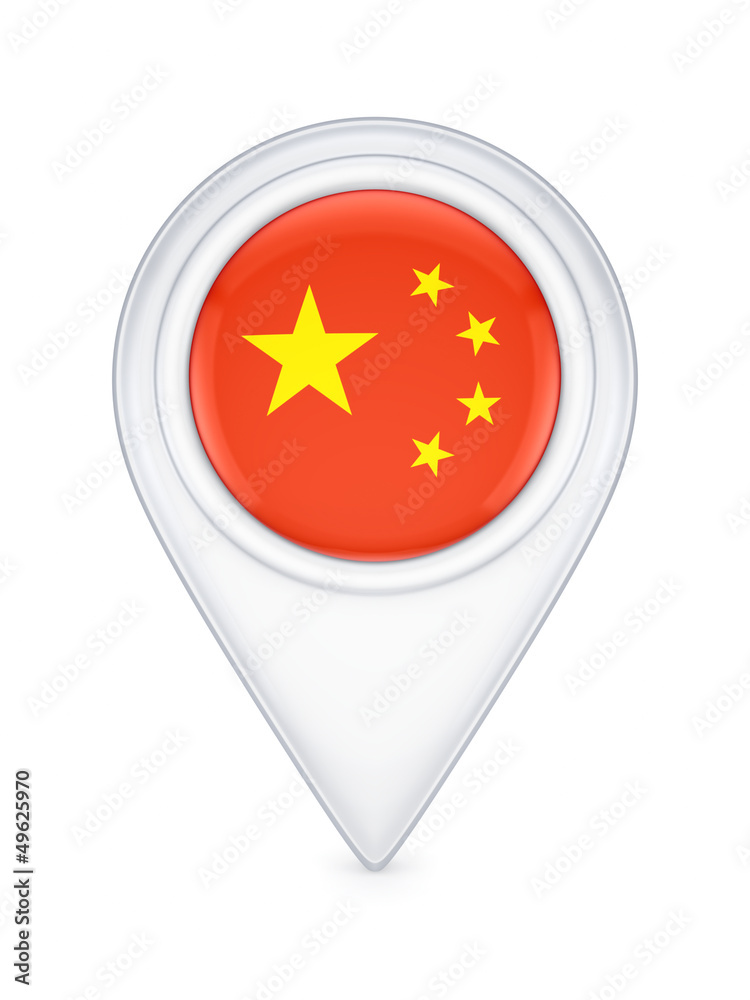 Sticker icon with chinese flag.