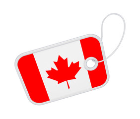 Tag with a flag of Canada.
