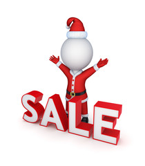 Santas around word SALE.