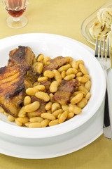 Pork steak with beans