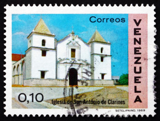 Postage stamp Venezuela 1970 Church of St. Anthony, Clarines
