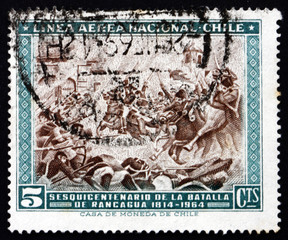 Postage stamp Chile 1965 Battle of Rancagua