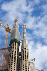 BARCELONA, SPAIN - JANUARY 2013: La Sagrada Familia - constructi
