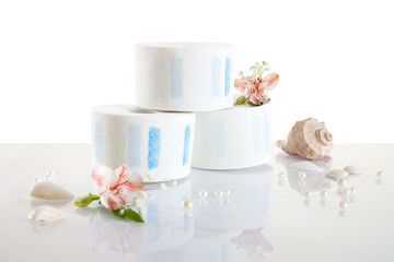 paper rolls - collars for cutting hair in hairdresser's shop