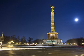 Victory Column at night, Berlin