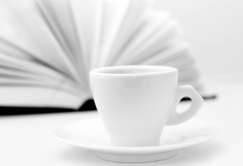coffee and open book