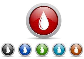 water drop vector icon set