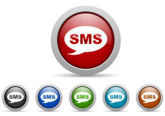 sms vector icon set